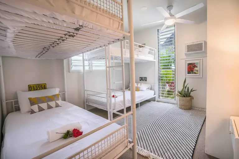 Bright bedroom with ocean view in Oahu Hawaii vacation rental