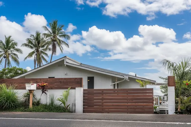 Oceanfront Oahu vacation rental exterior with direct beach access